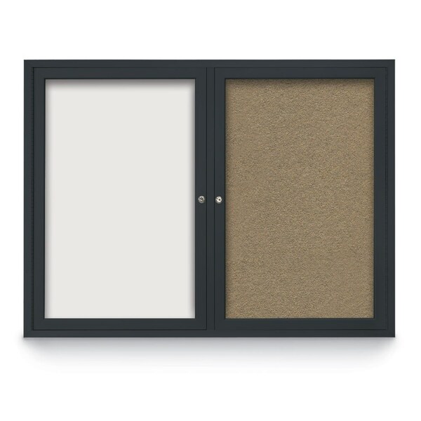 United Visual Products Corkboard, Black/Black, 72" x 36" UV407-BLACK-BLACK - main